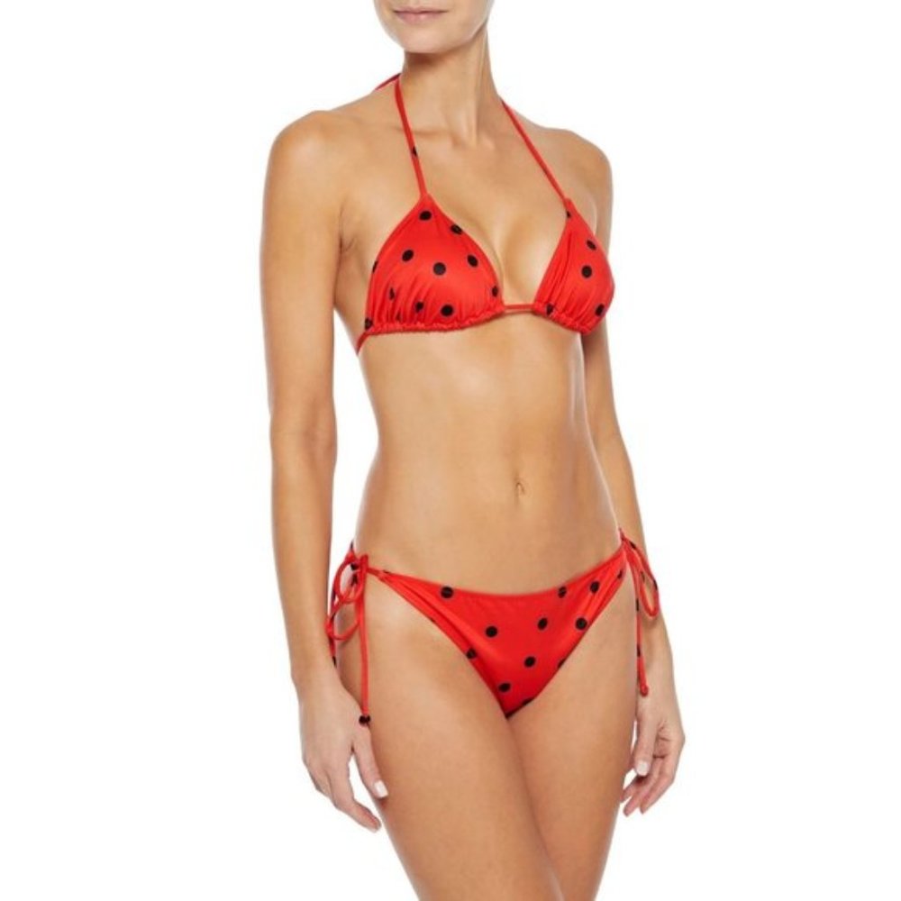 [NWT] Ganni Red Rosedale Triangle Bikini - Picture 2 of 5